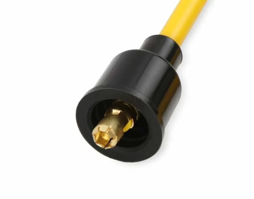 Spark Plug Wire Set - 8mm - Yellow with Orange Straight Boots - 4040